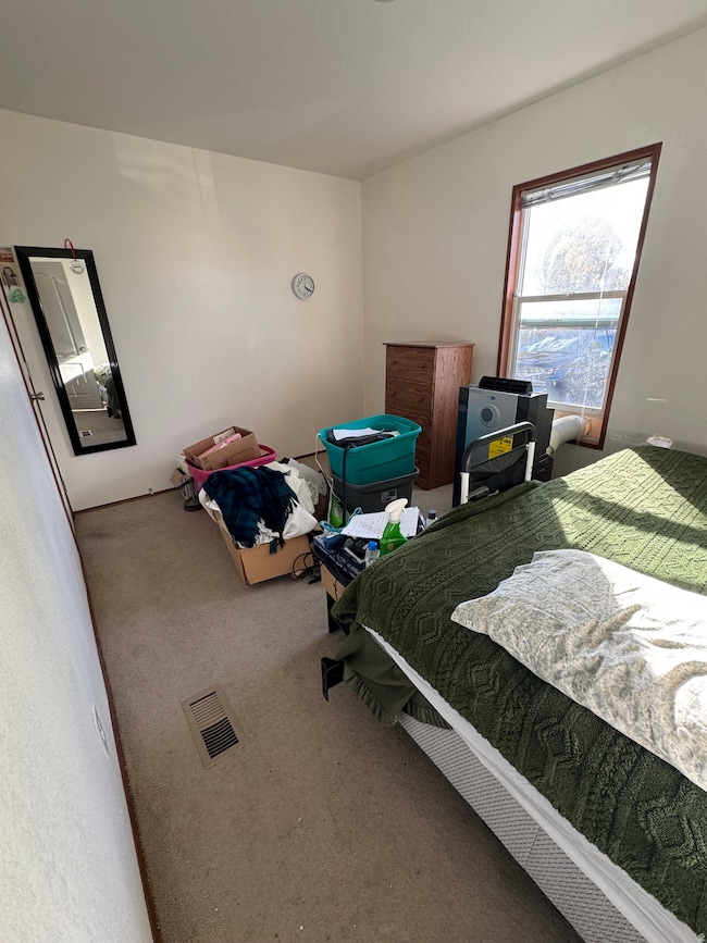 Bedroom featuring carpet