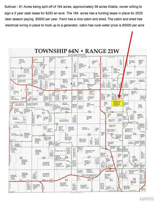 Map showing property parcels