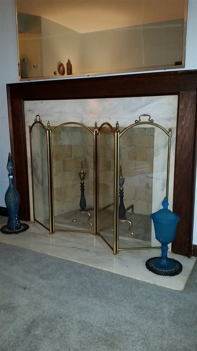 Marble surround -wood burning