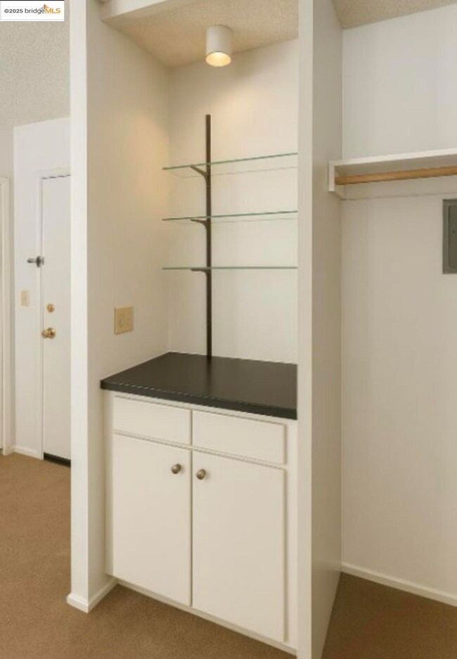 Spacious closet with carpet floors