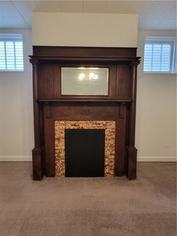 Original Fireplace in dining room is now decorative only