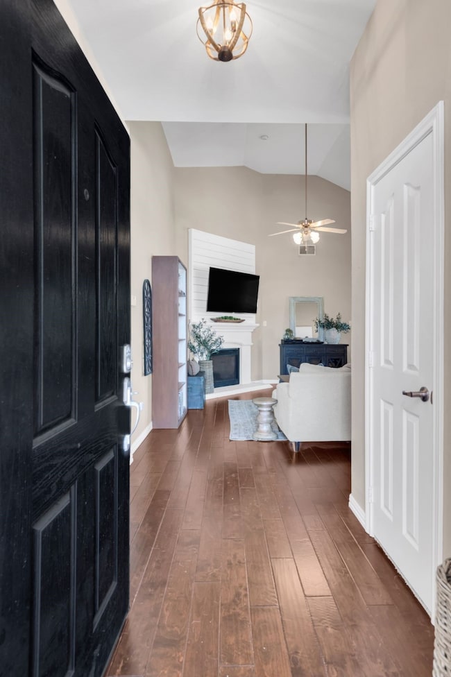 Wood like floors through the entry and walkways.