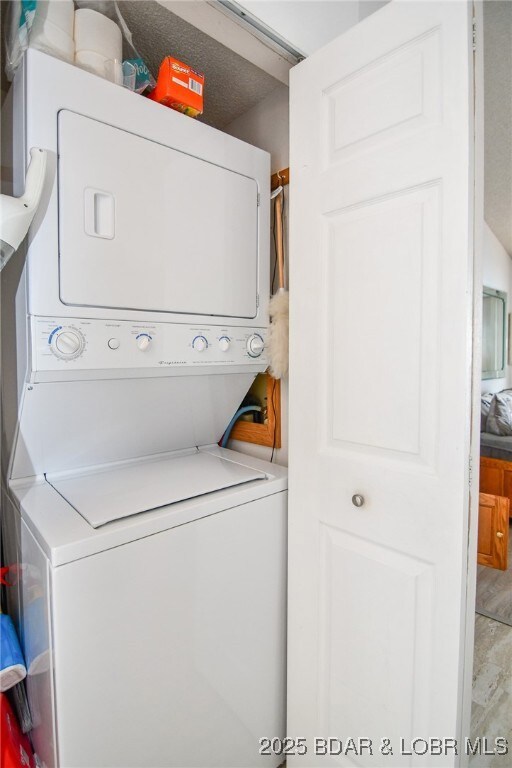 Stacked washer and dryer