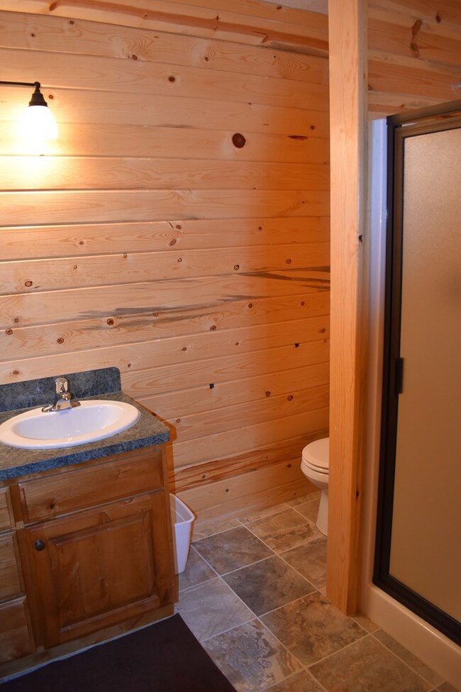 3/4 bath upstairs in garage