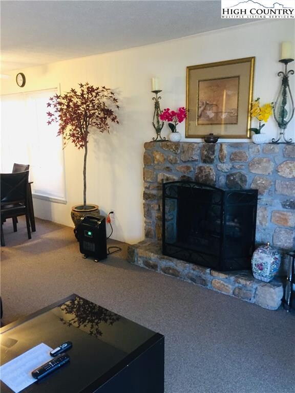 Gas stone fireplace