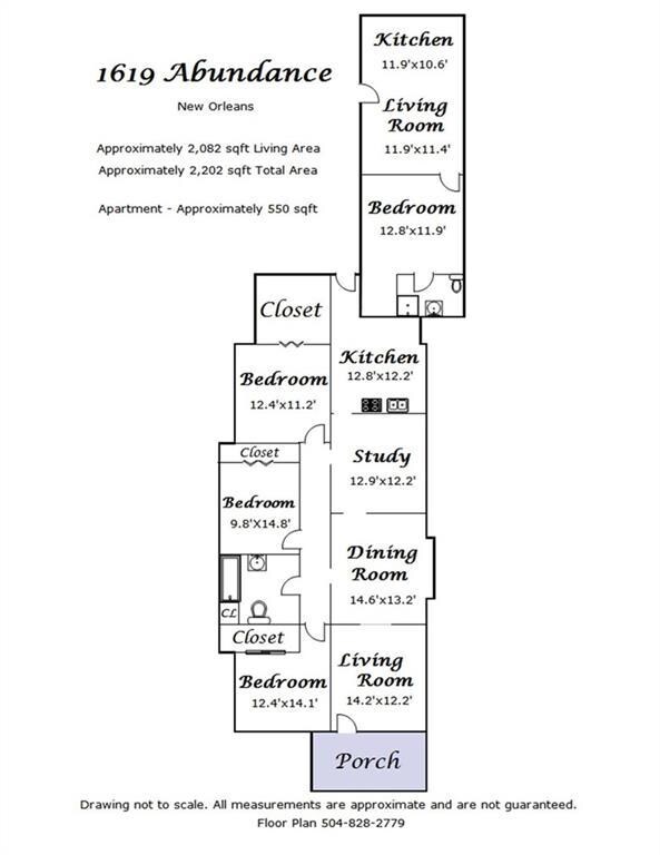 Floor Plan of Owner's Unit 2,082 sq ft and the 550
