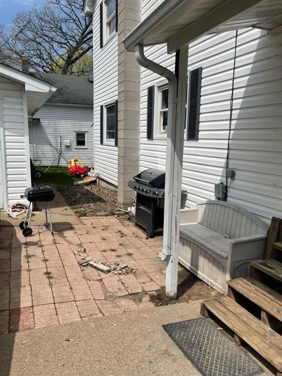 Patio off the back of lower unit.
