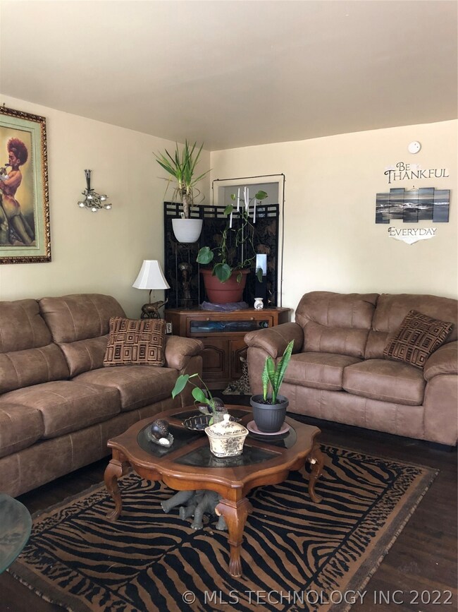 View from front door into living area.