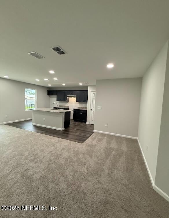 looking at dining and kitchen from livin