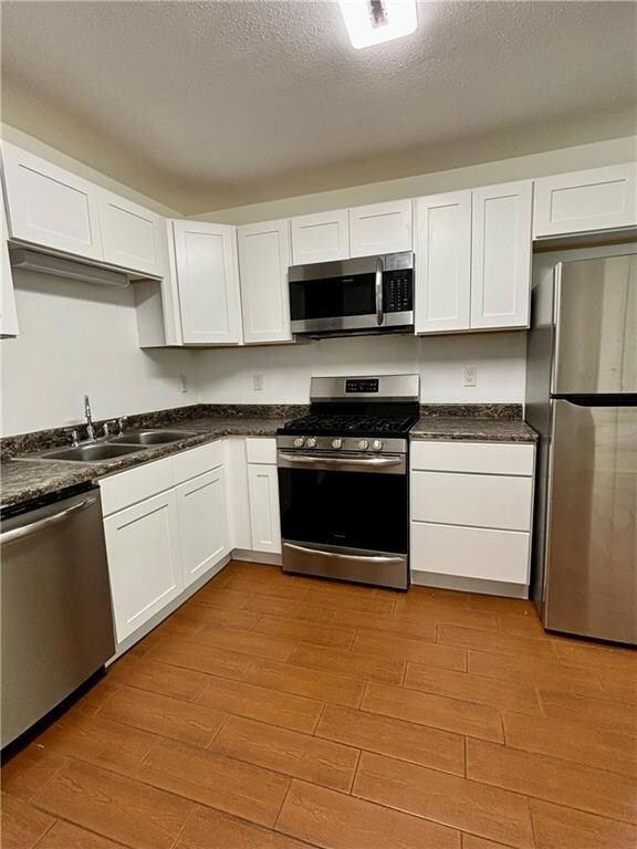 Kitchen has stainless appliances