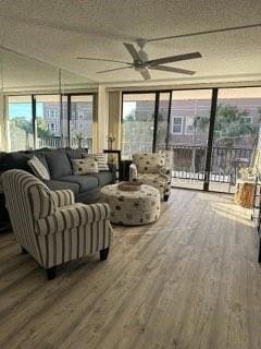 Living area opens to huge covered patio with water views