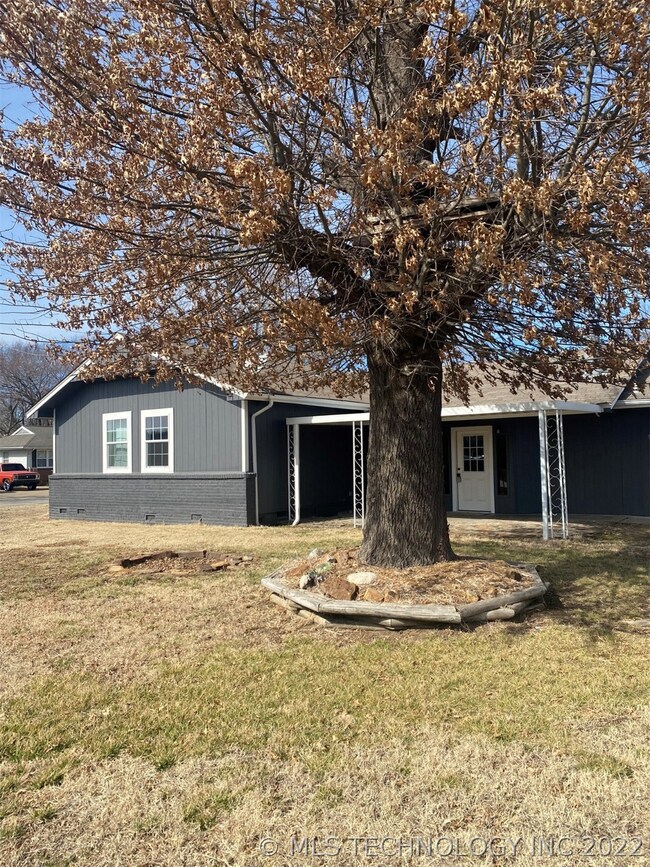 Side entry with covered patio
