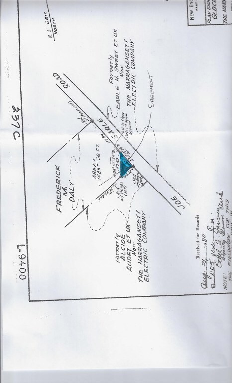 SURVEY MAP SHOWING EASEMENT TO NARRAGANSETT ELECTR