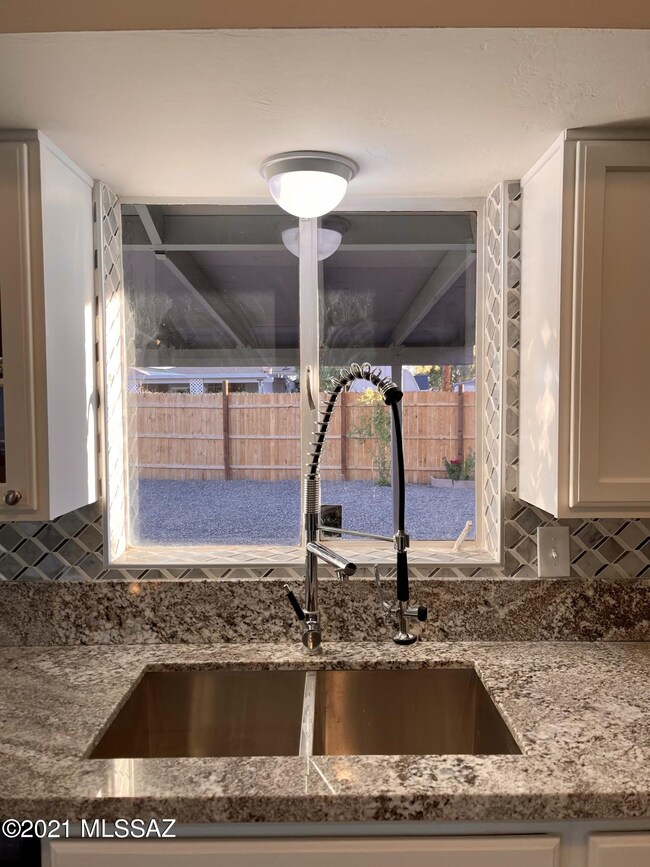 Kitchen sink with sunny window