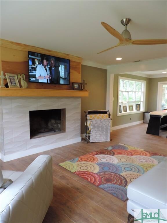 Great Room, previously dark brown brick and dark c