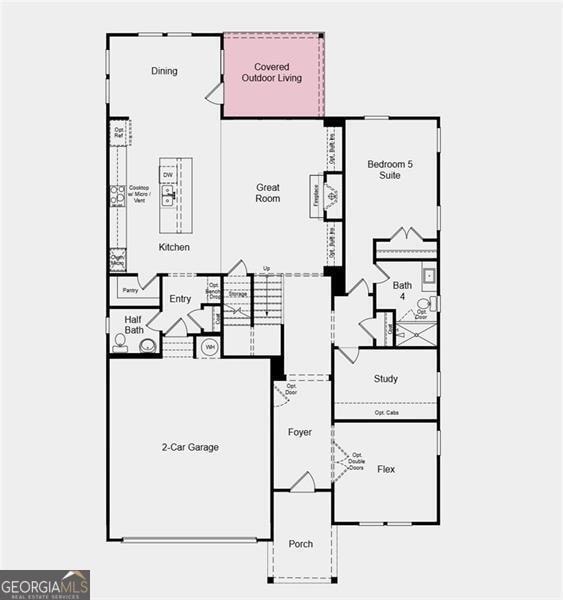 First Floor Plan - Additional highlights include: covered back patio and LVP stair treads