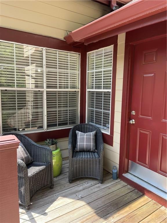 Deck with golf course view