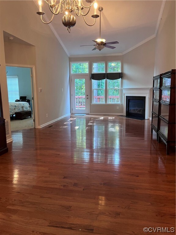 Main level is hardwood floors; vaulted ceiling & fireplace