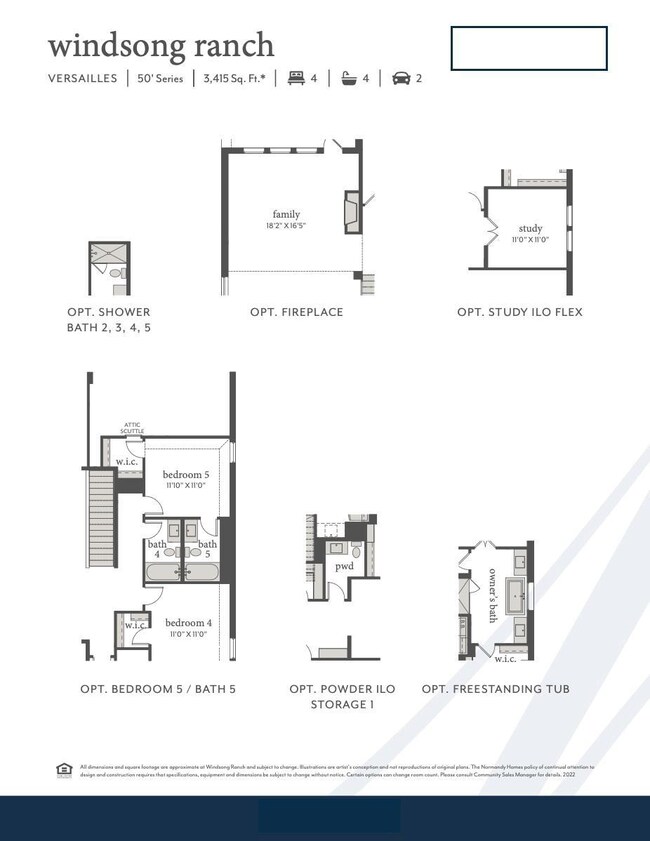This grand home features the optional powder room,
