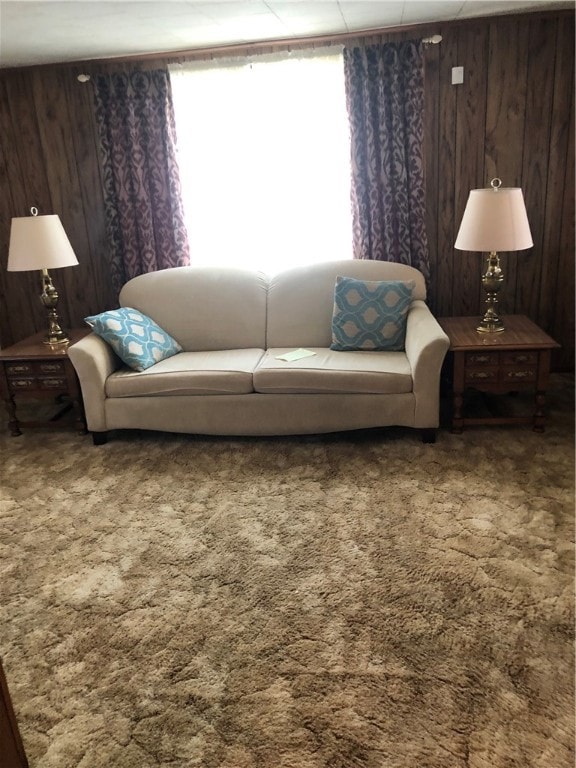 nice sized living room with a look thru to the eating area of the kitchen