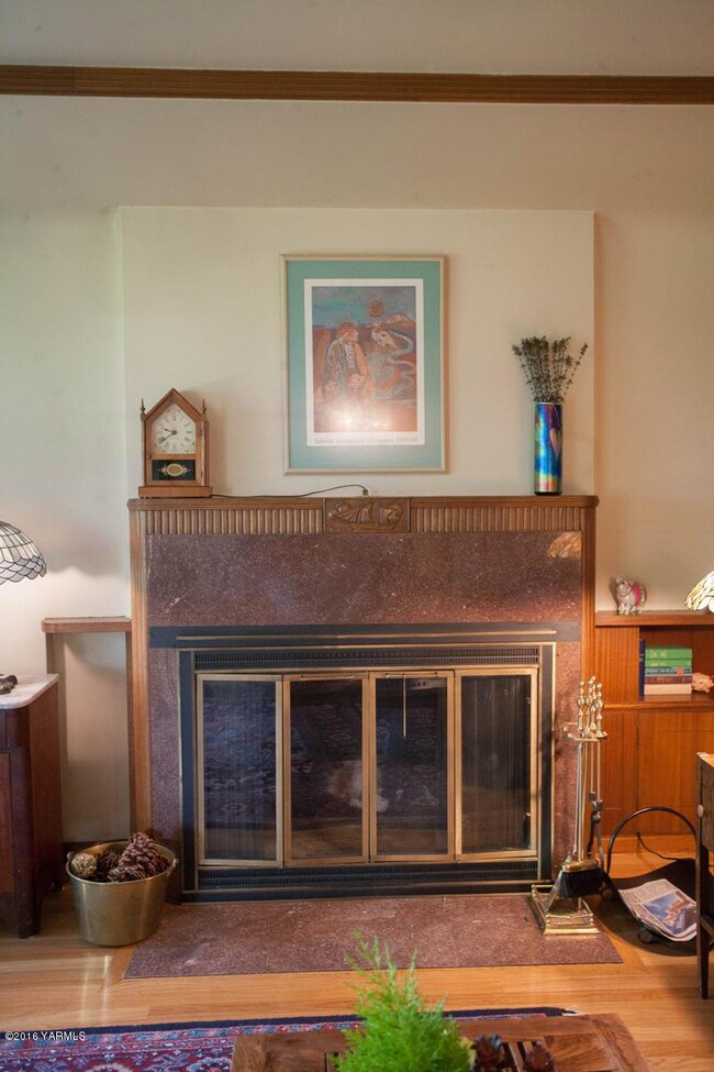Marble wrapped fireplace