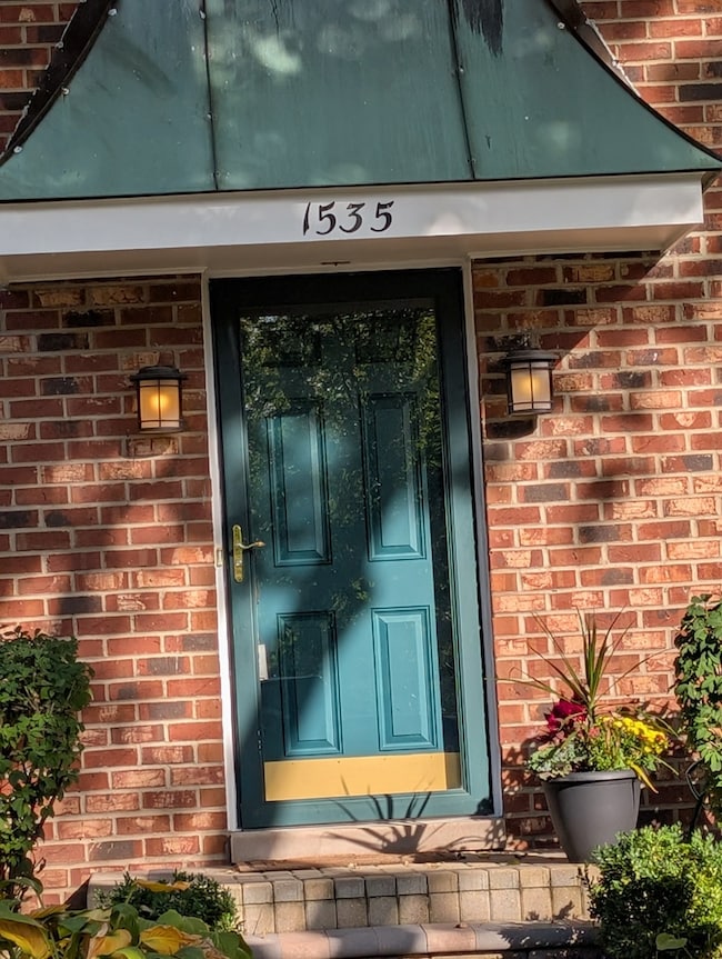 Front entry, paver brick walkway and stoop; new do