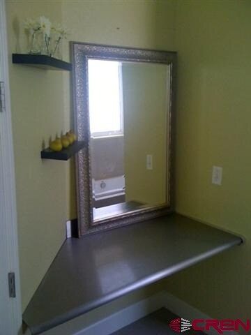 Built in makeup vanity