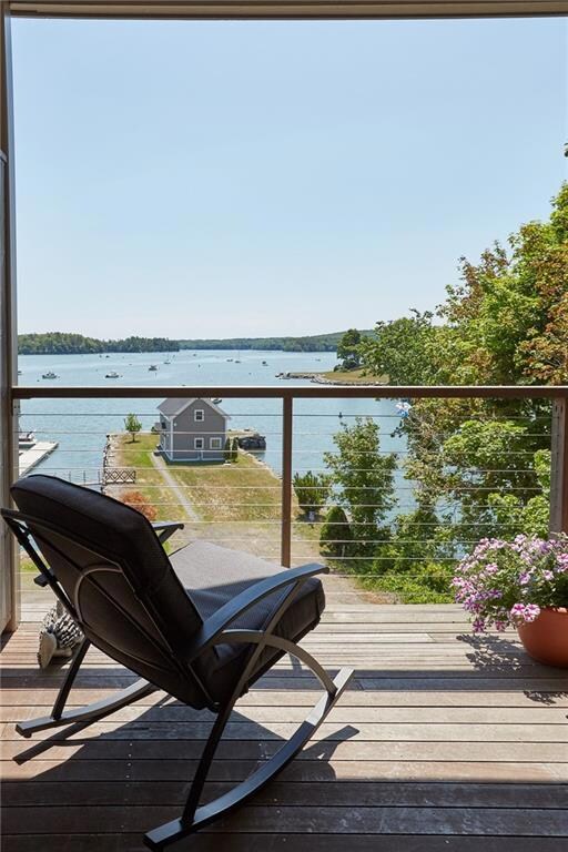 Deck has room for a table and chairs...