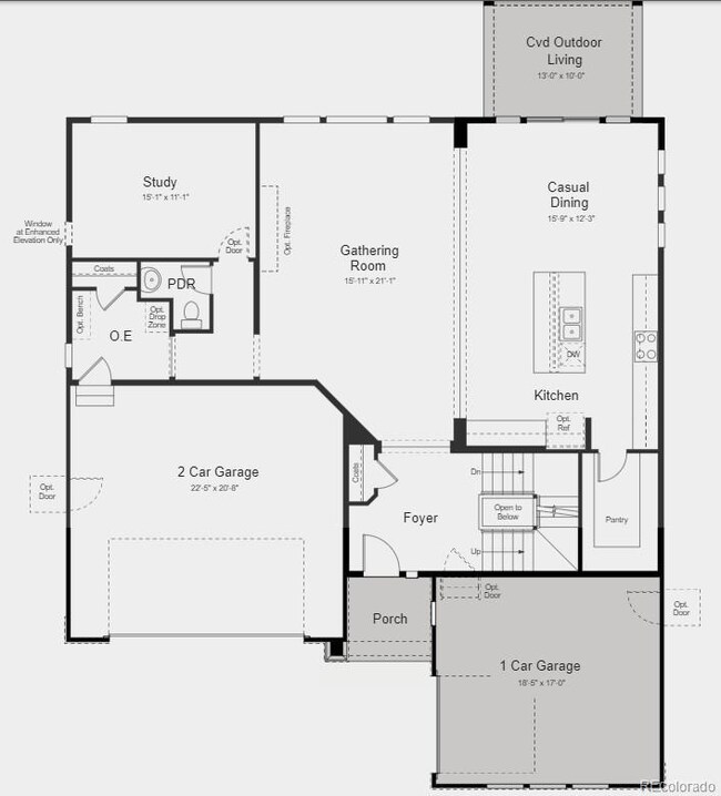 Structural options include: unfinished basement, o