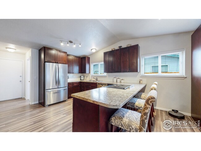 Beautifully updated kitchen with space for stools