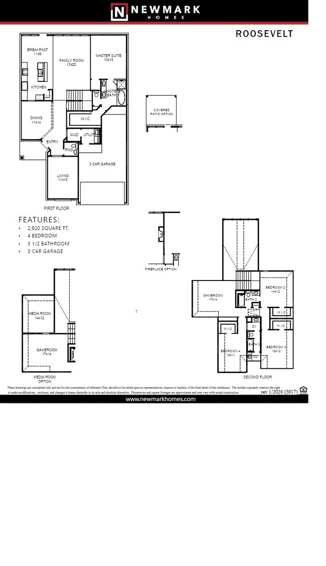 Structural options include: Covered Rear patio, Media room, and a Fireplace.