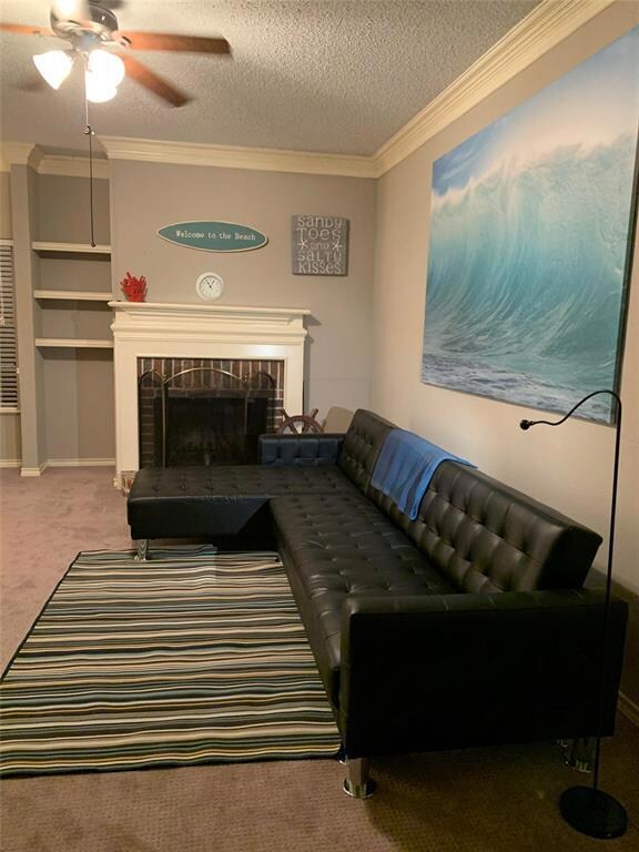 Living Room and Wood Burning Fire Place