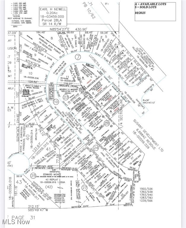 Lots Available 10/25