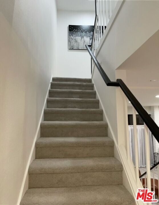 Newly carpeted stairs