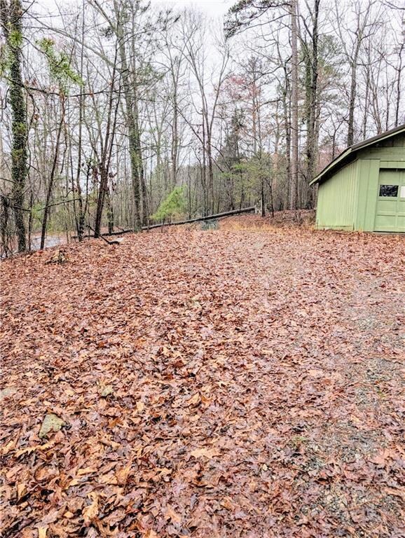 Side view of lot from private road adjacent