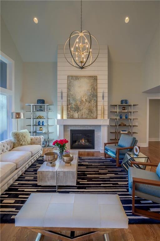 Floor to Ceiling Fireplace