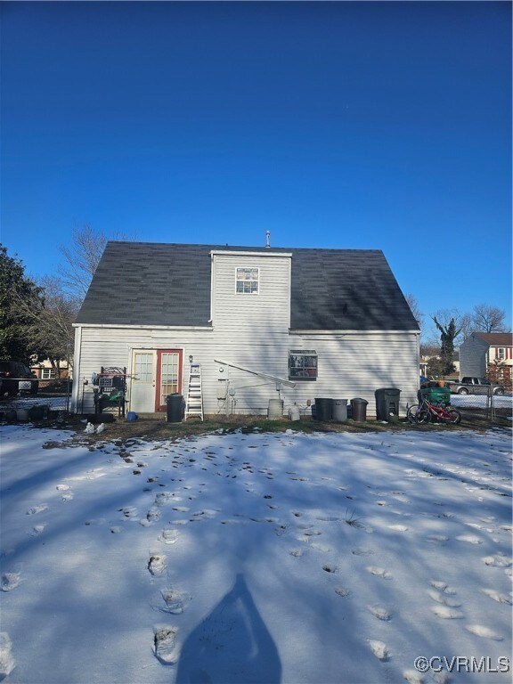View of snow covered house