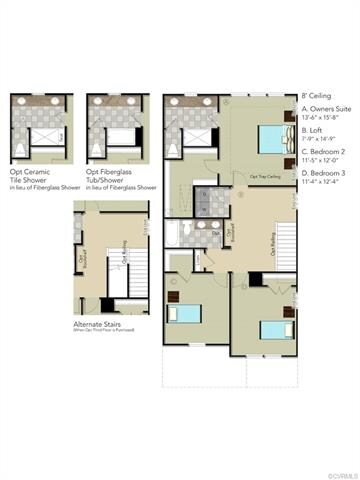 SECOND FLOOR - This home includes the 6' ceramic t