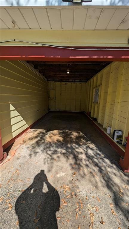 View of garage