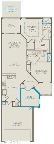 Floorplan with structural options selected.