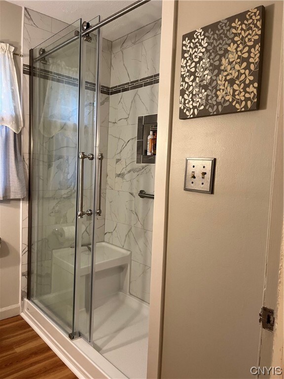 Newly tiled downstairs full bathroom