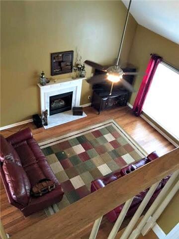 View of the Living Room from the Upper Loft Area