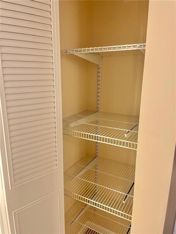 Linen closet next to guest bathroom