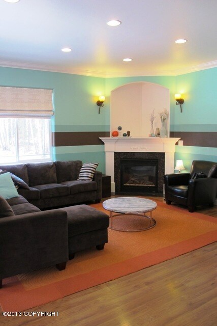 Living Area & Corner Fireplace