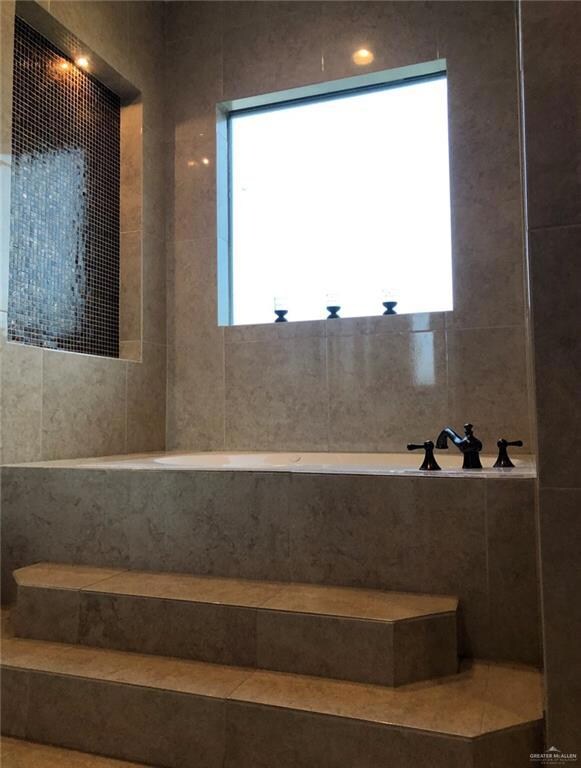 Bathroom with tile walls