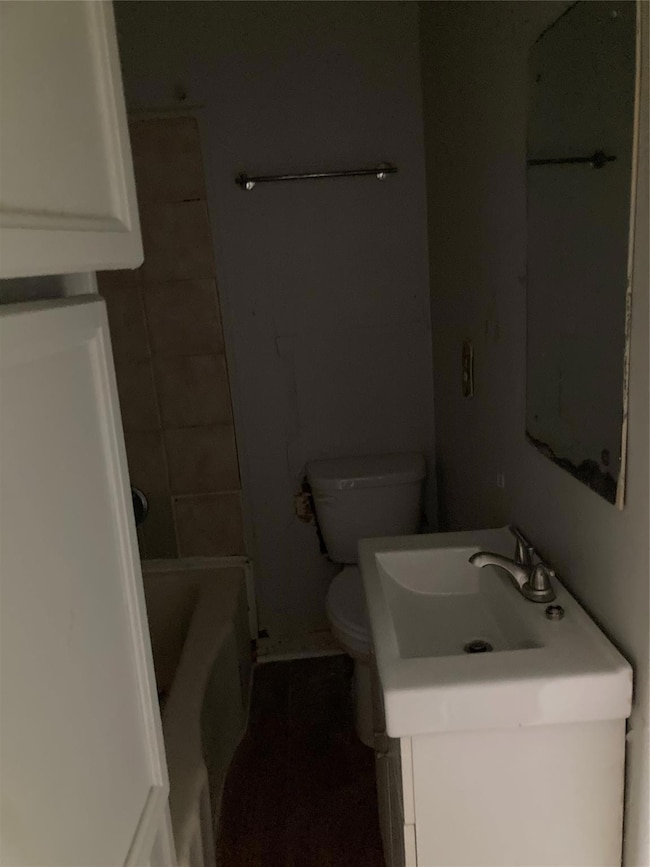 Full bathroom with tile flooring, bathing tub / sh