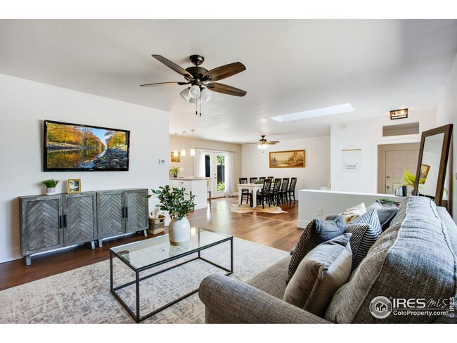 Crisp modern interior, large picture windows and french doors at the dining room!