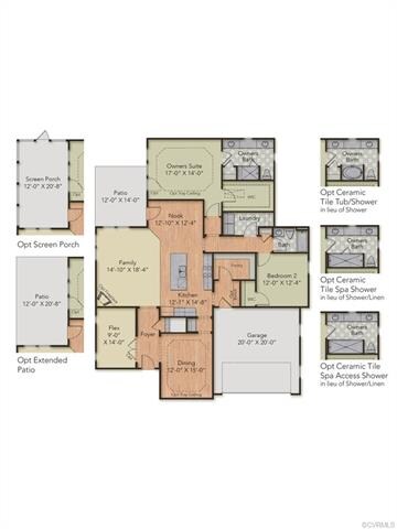 First Floor Layout - home has the opt Spa Shower i