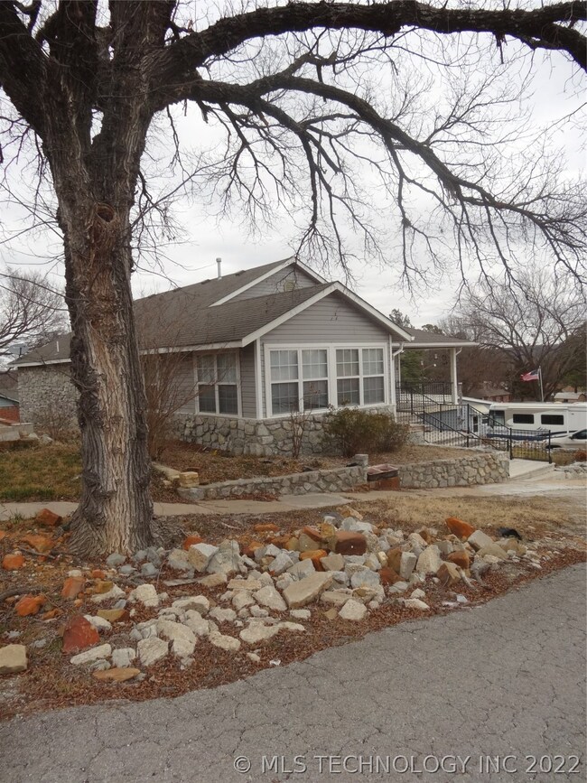 This home is built on a hill offering great views.