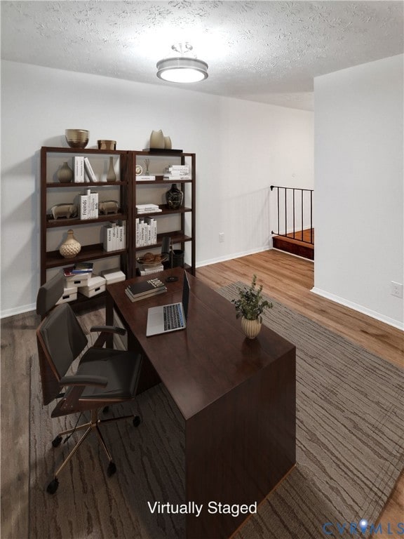 Office / flex space featuring wood-style flooring